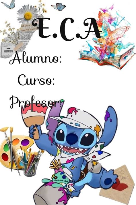 Caratula de stitch eca | Iniciales pintadas, Pegatinas bonitas ...