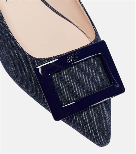Roger Vivier Gommettine Ball denim ballet flats Roger Vivier