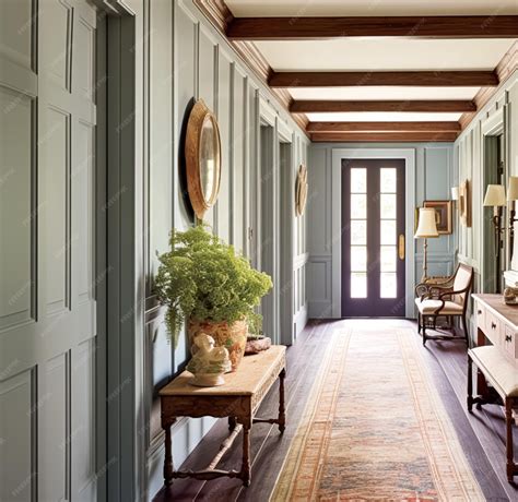 Decoración de pasillo de cabaña antigua diseño de interiores y mejora ...