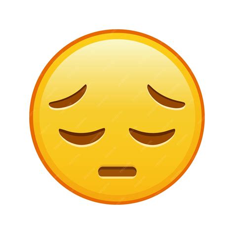 Thoughtful face large size of yellow emoji smile | Premium Vector