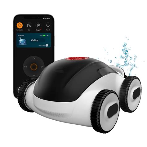Cordless Robotic Pool Cleaner, Automatic Pool Vacuum with App, Lasts up to 240 Mins, Ultra-fine ...