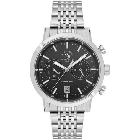 Buy Santa Barbara Polo & Racquet Club Men Black Quartz Dial Analog ...