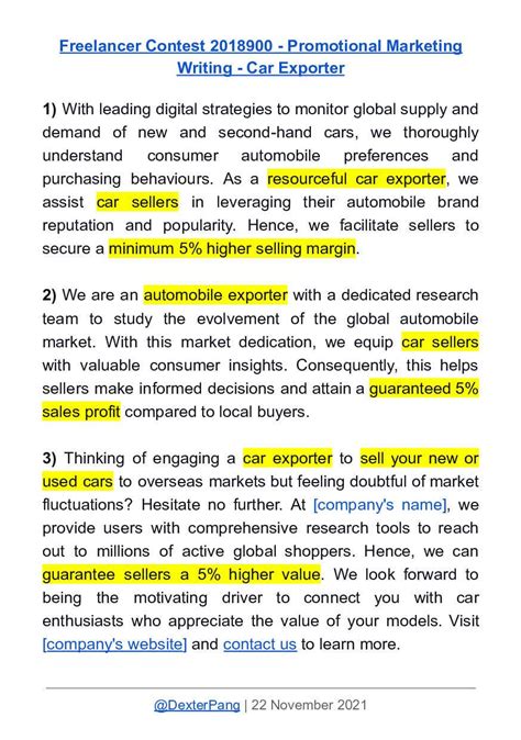 promotional/ marketing writing | Freelancer