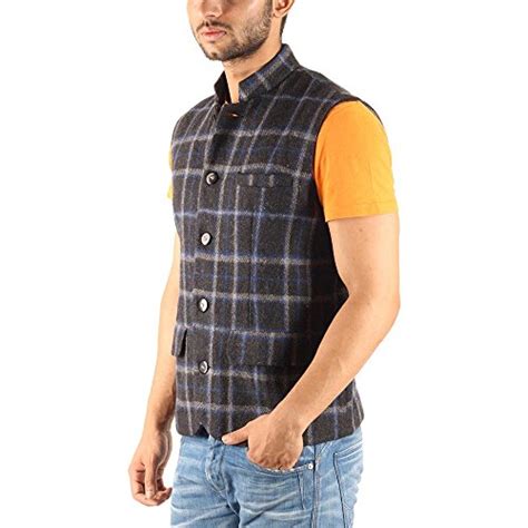 Buy Owncraft Men's Charcoal wool nehru jacket 6 at Amazon.in