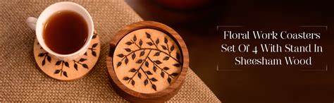 ExclusiveLane Floral Work Dining Table Top Home Office Wooden Tea ...