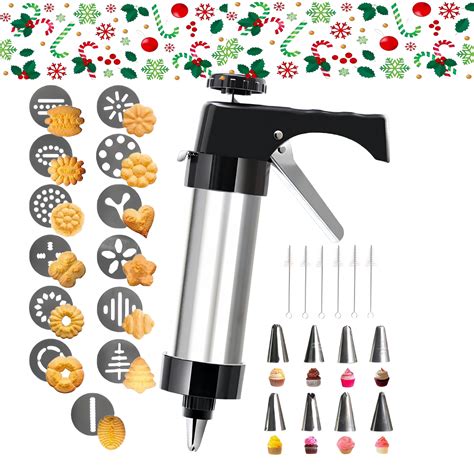 Amazon.com: Christmas Cookie Press Gun Kit Spritz Cookie Press Gun ...