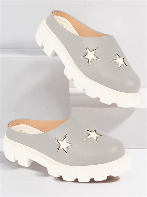 Shop Women Grey Open Back Slip On Casual Shoes Online