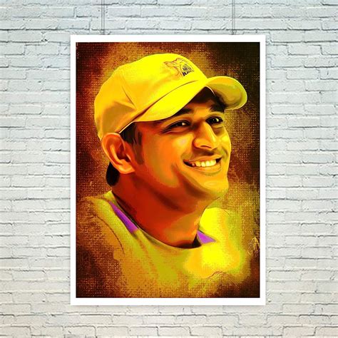 Art Bundle Indian Captain MS Dhoni Decorative Best Wall Poster For Room ...