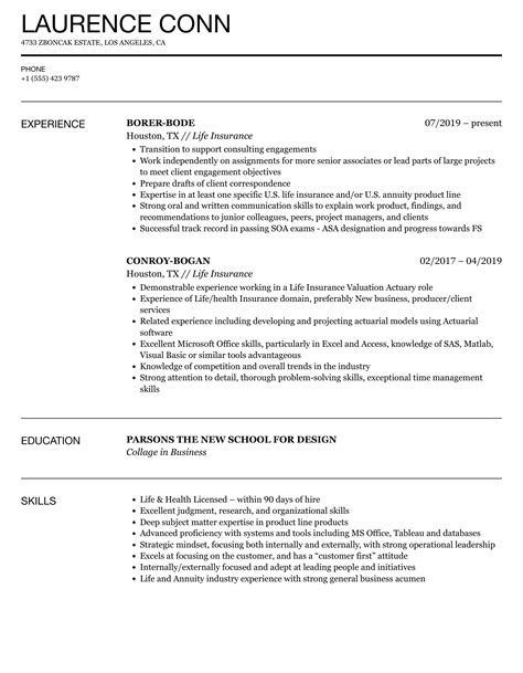 Life Insurance Resume - movis-8pt0