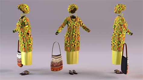 African Women Traditional Clothes Set 3D | 3D Molier International