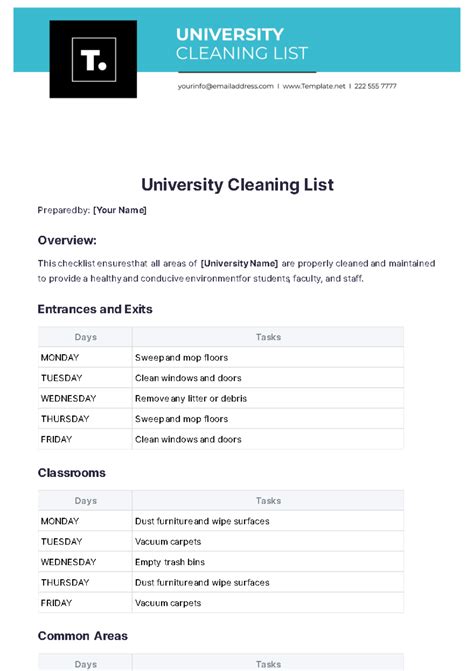 Free College List Template to Edit Online