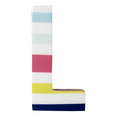Tiny Dreamers 6" Multicolor Striped Wood Letter, L