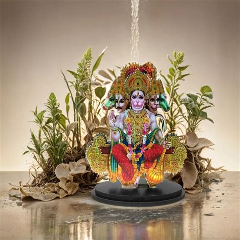 Airtick QHRI0458-01 MDF Cutout Sitting Punchmukhi Hanuman/bajrang Bali ...