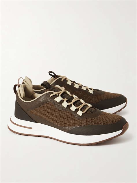 LORO PIANA Weekend Walk Leather-Trimmed Mesh Sneakers for Men | MR PORTER