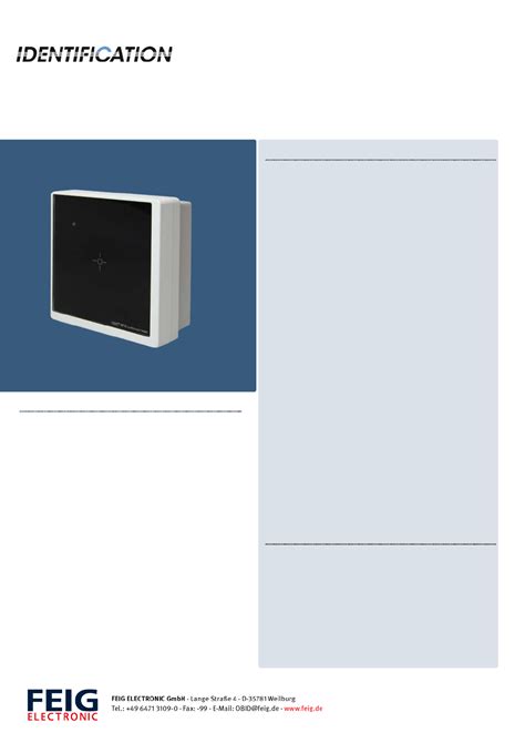 ID RW02 Datasheet by FEIG Electronic | Digi-Key Electronics