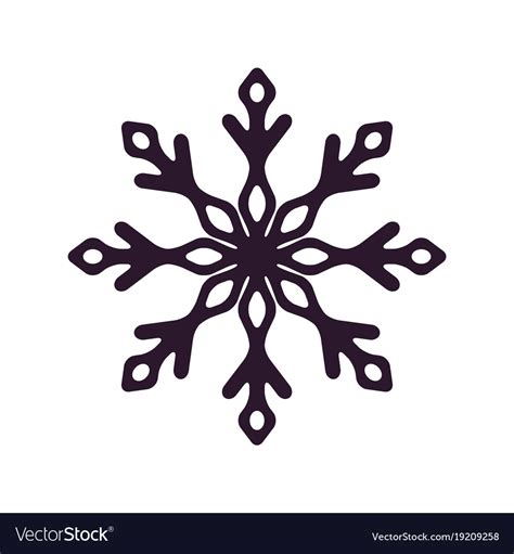 Dark snowflake silhouette icon Royalty Free Vector Image