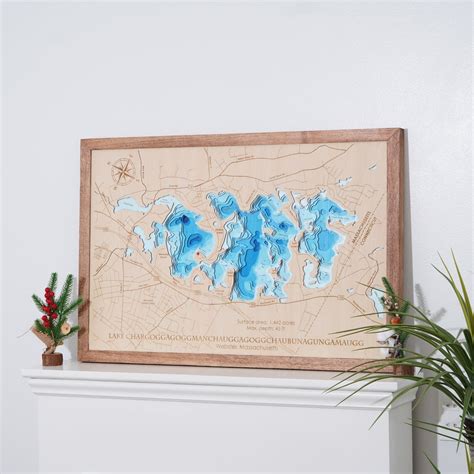 Webster Lake, Massachusetts 10 Layer Map, Custom Wood Lake Map ...
