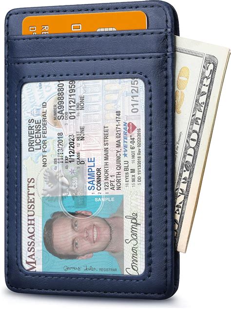 Buy Buffway Mens Slim Wallet, Minimalist Thin Front Pocket Leather ...