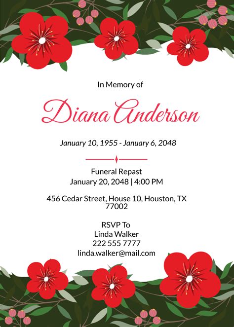 Page 2 FREE Funeral Invitation Templates & Examples - Edit Online ...
