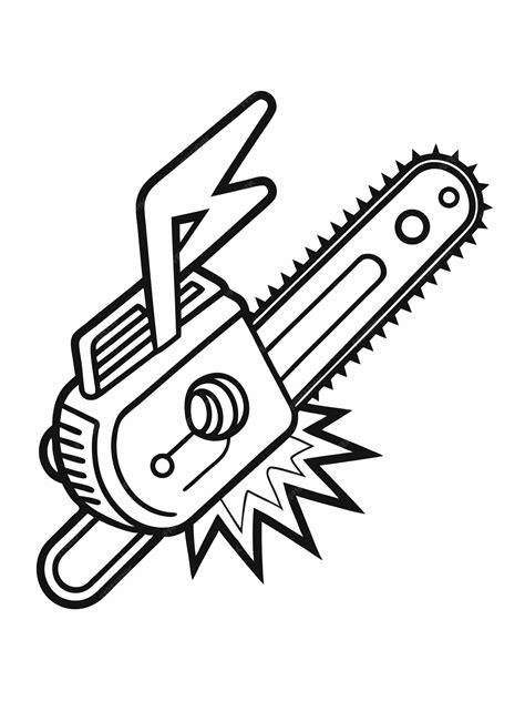 Electric Chainsaw coloring book pages for children and adults with ...