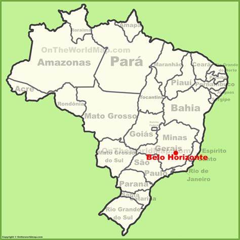 Map Of Brazil Belo Horizonte