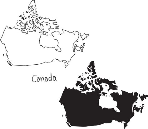 outline and silhouette map of Canada - vector 3127340 Vector Art at Vecteezy