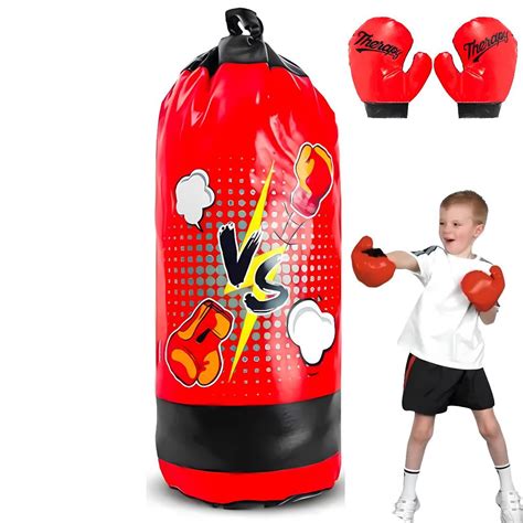 Kit Boxe Infantil Com Mini Saco de Pancada + Par De Luvas Brinquedo ...