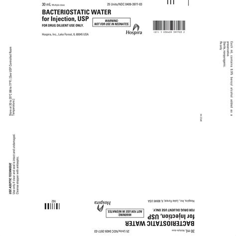 Bacteriostatic Water for Injection - FDA prescribing information, side ...