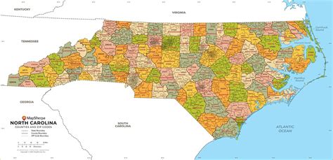 Buy North Carolina ZIP Code with Counties - Standard - 36" x 17.5 ...