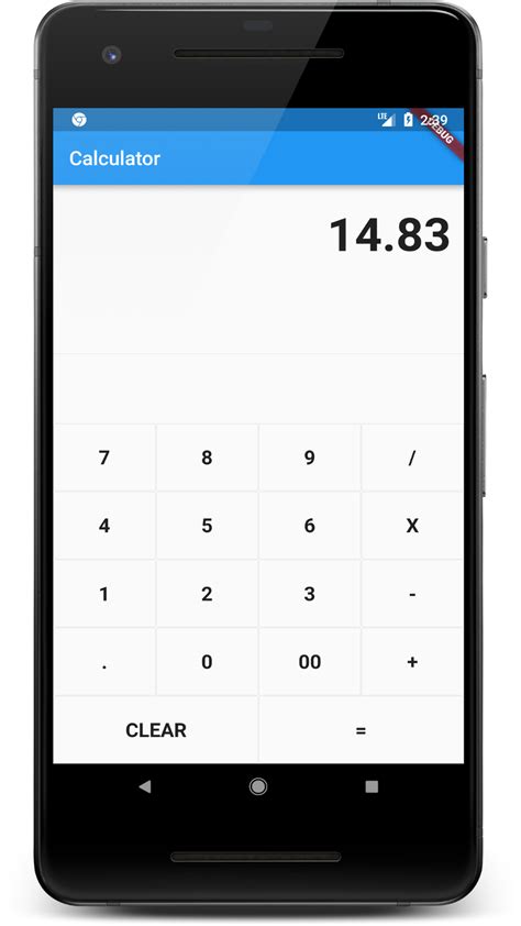 Arithmetic Operation Using Flutter in Android 的图像结果