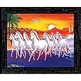 Indianara Vastu Lucky Seven Running Horses with Rising Sun Framed wall ...