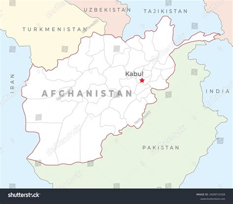Afghanistan Map Capital Kabul Most Important Stock Vector (Royalty Free) 2428713155 | Shutterstock
