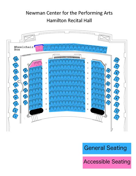 Hamilton Recital Hall - seating map | Newman Center