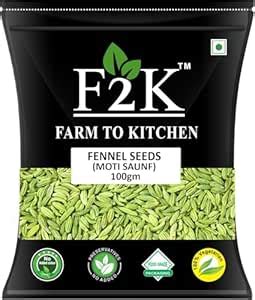 F2K Saunf (Fennel Seeds) 100g - Your All-in-One Spice for Freshness ...