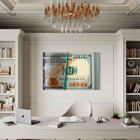 100 USD Bill Motivational Poster in Framed Canvas With Inspiring Quote ...
