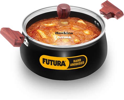 Buy Hawkins Futura Hard Anodised Handi (Saucepan) 3 L, 21 cm, 4.06 mm ...