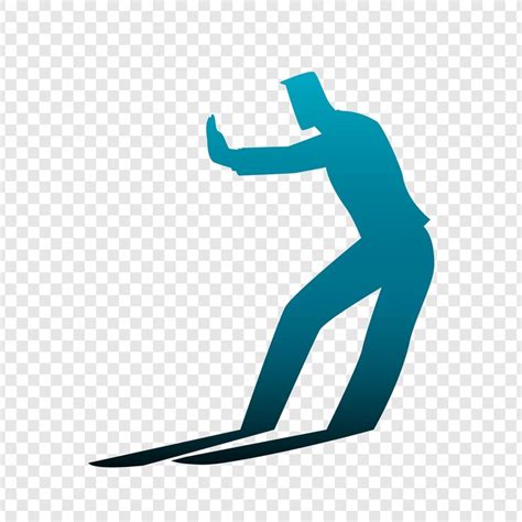 Gradient silhouette of a man pushing with effort | Premium PSD