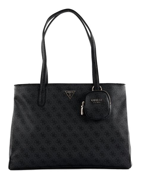 GUESS Shopper Power Play Tech Tote Coal Logo | modeherz