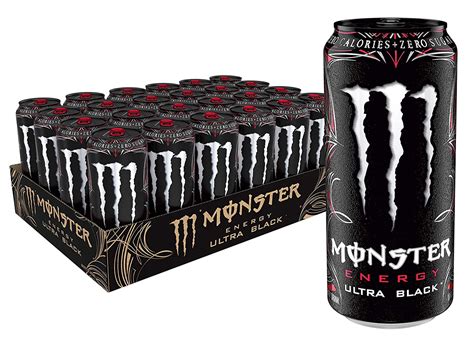 Monster Energy Ultra Black, Sugar Free Energy Drink, 16 Ounce (Pack of ...