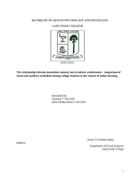 The relationship between immediate memory and academic achievement ...