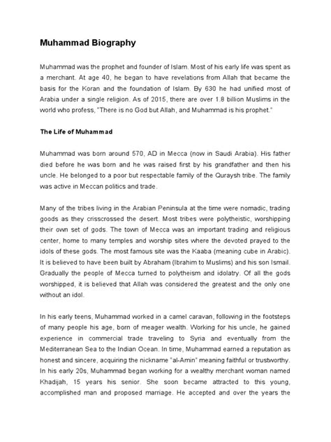 Muhammad Biography: The Life of Muhammad | PDF | Jesus | Muhammad