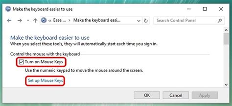 Image result for Set Up Mouse Keys