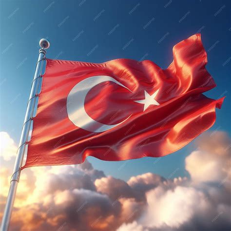 Premium Photo | A red and white flag with a star on it