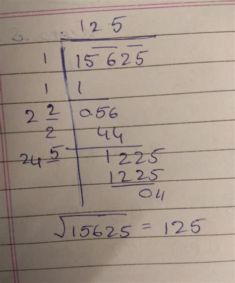 find the square root by prime factorization method 15625 - Brainly.in