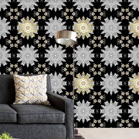 Vintage Gold Elements Wallpaper Roll – ArtzFolio.com