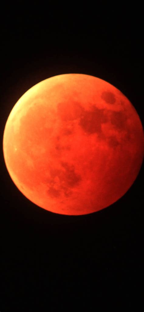 Earth Moon, Blood Moon, Orange (Color), 1125x2436 Phone HD Wallpaper