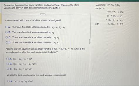 Image result for Values for Slack Variables