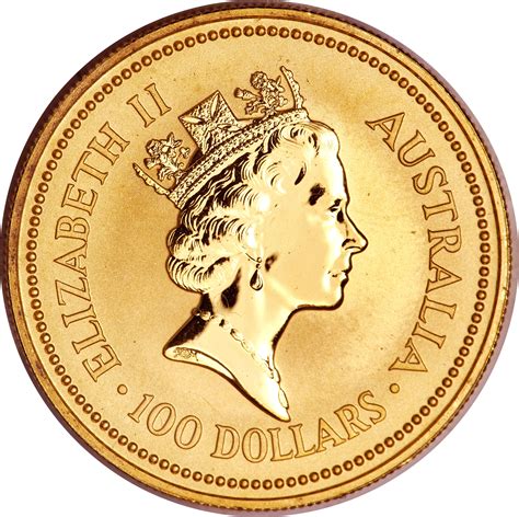 100 Dollars - Elizabeth II (3rd Portrait - Australian Nugget - Gold ...