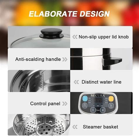 Secura Electric Food Steamer, Vegetable Double India | Ubuy