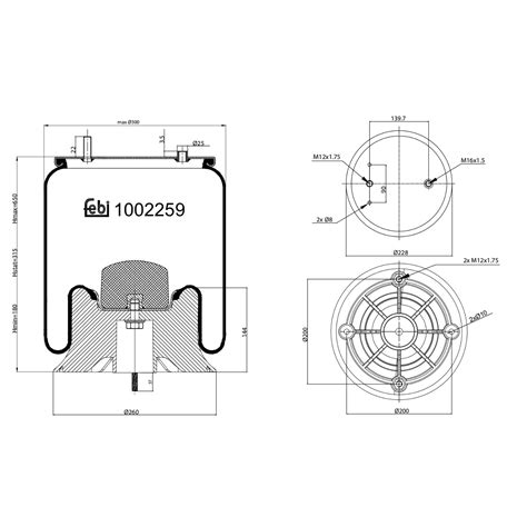 febi | 1002259 | Air Spring with plastic piston | bilstein group ...